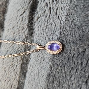 Genuine Amethyst & Sapphire Necklace